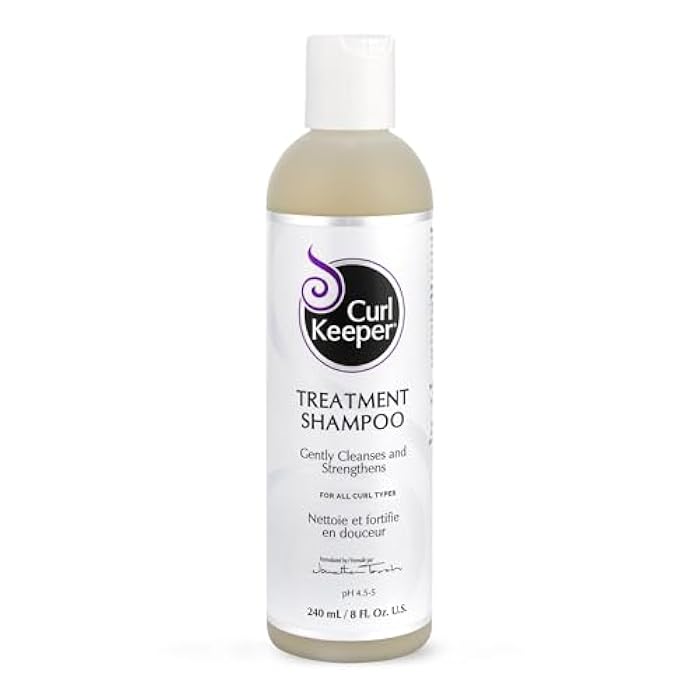 Curl Keeper Treatment Shampoo for Curly Hair, 8 Fl Oz - Daily Hair Shampoo Gently Cleanses & Strengthens All Curl Types - Rebuilds & Restores Damaged Hair - Water Based & Sulfate Free Shampoo - Image 1