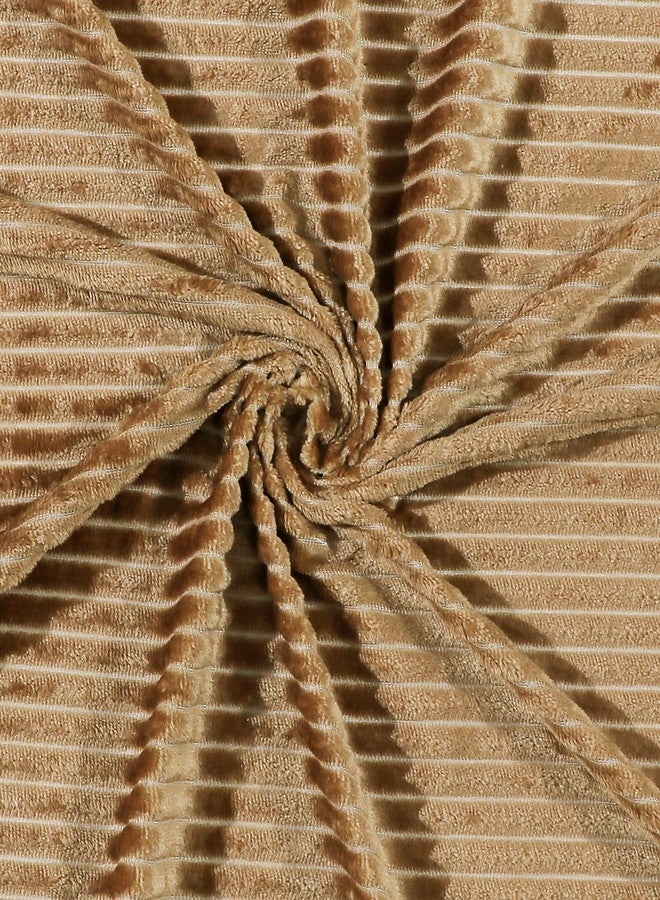 RD TREND® Striped Warm Reversible Quilt Cover Single Bed with Zipper, Duvet Cover Single Bed with Stripe Soft Flannel (60x90) Inches. (Beige) - Image 2