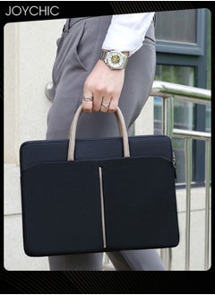 Joychic Simple Leisure Laptop Bag Case Waterproof Computer Sleeve Messenger Bag Expandable Business Briefcase for Men Women Compatible with 13/13.3 Inch Black  - Image 1