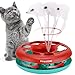 Pawzone Cat Toys Cat Toys for Indoor CatsInteractive Kitten Toys Roller Tracks with Catnip Spring Pet Toy with Exercise Balls Teaser Mouse red - Image 3