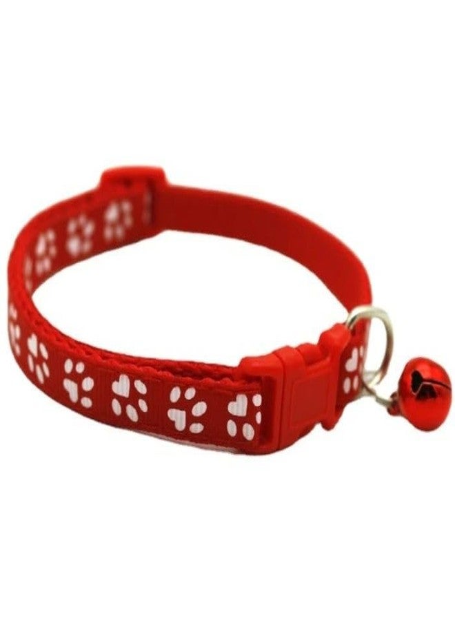 Chipmonk Cat Collars Set of 3 with Bell,Kitten & Small Dogs Soft Adjustable Collar Safe,Solid & Protection Breakaway for Cats & Puppies,Cute Kitty with Paw Print-(Orange,Red,Dark Green) - Image 4