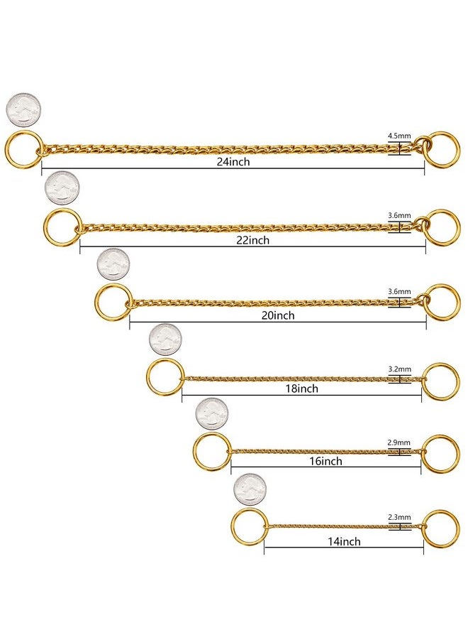 WJH Silver Gold Black Dog Cat Collar, Stainless Steel 2.3MM-4.5MM Small Cat Dog Collar, Puppy Metal Snake Dog Show Slip Collar for Small Medium Dogs Cats  - Image 4