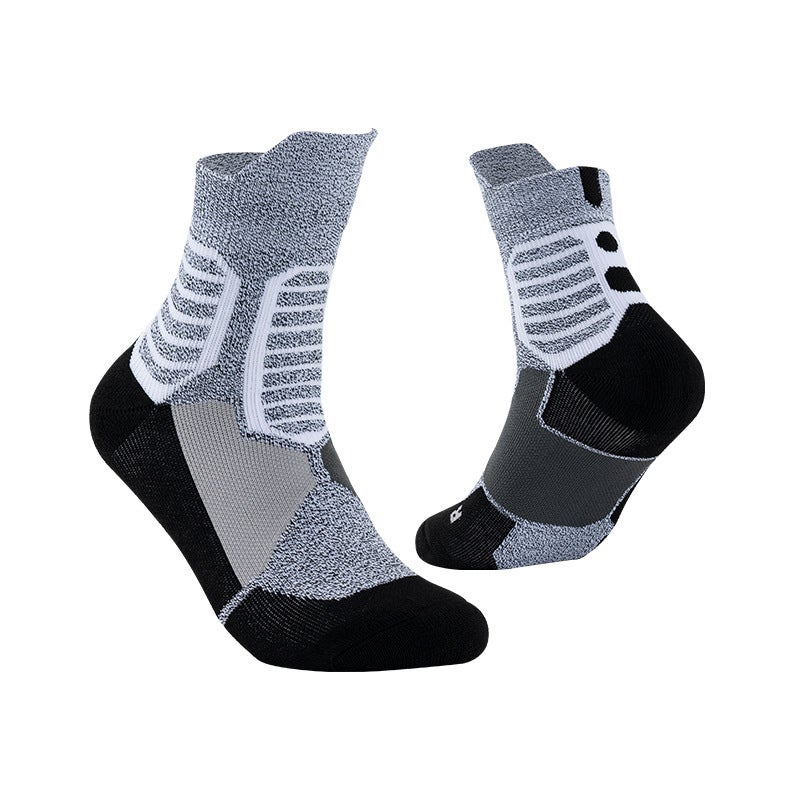Professional Elite Basketball Socks Mens Thickened Non-Slip Sports Socks Low High Top Mid-Length Socks Sweat-Absorbent Casual Socks Wholesale Dark gray/black - Image 3