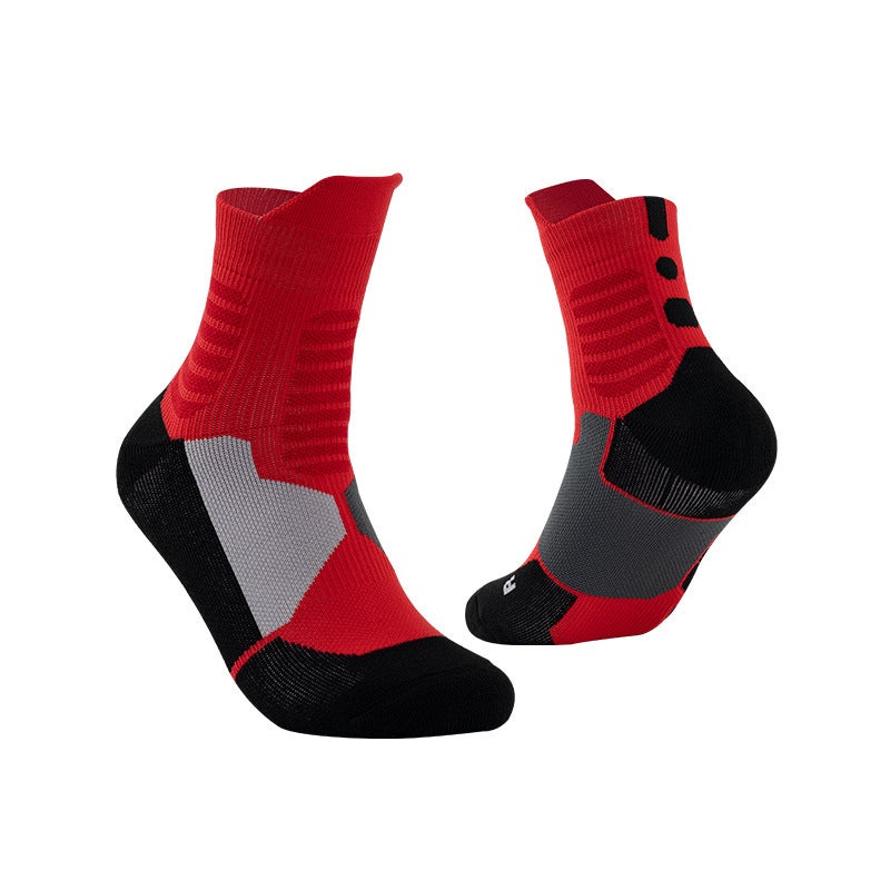 Professional Elite Basketball Socks Mens Thickened Non-Slip Sports Socks Low High Top Mid-Length Socks Sweat-Absorbent Casual Socks Wholesale Dark gray/black - Image 4
