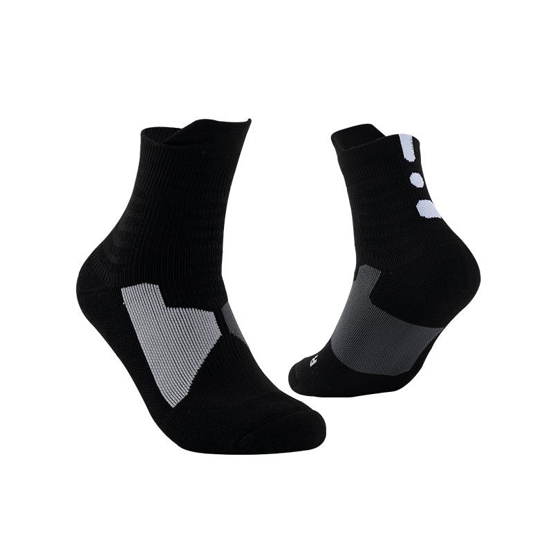 Professional Elite Basketball Socks Mens Thickened Non-Slip Sports Socks Low High Top Mid-Length Socks Sweat-Absorbent Casual Socks Wholesale Dark gray/black - Image 2