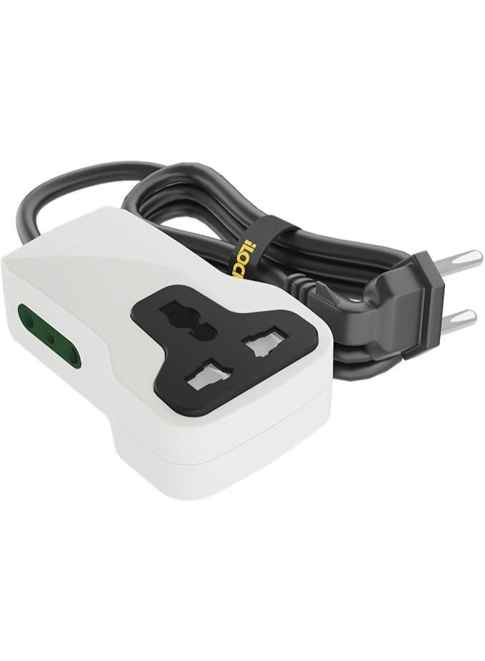 iLOCK Mini Power Strip – 3 - Outlet Extension | 2 Schuko + 1 Universal Socket (MULTICOLOR, 1.5M) - Image 4