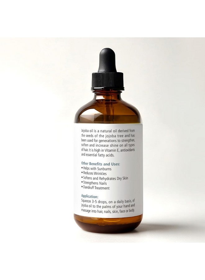 Renewalize ORGANIC JOJOBA OIL - Cold Pressed, Unrefined in 4 oz Dark Glass Bottle with Dropper | An essential daily or night time moisturizer for face, skin, nails, lips, beard & hair - Image 2