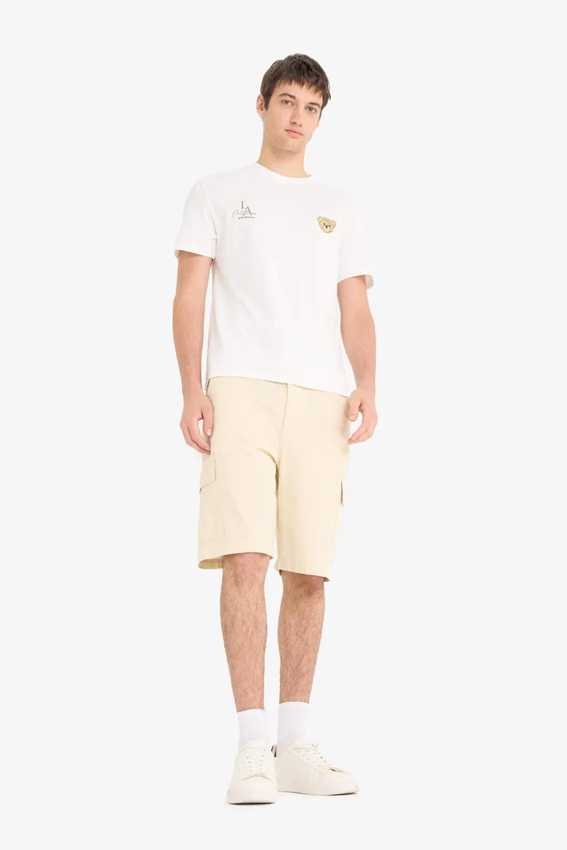 ديفاكتو Cotton Regular Cargo Bermuda Shorts