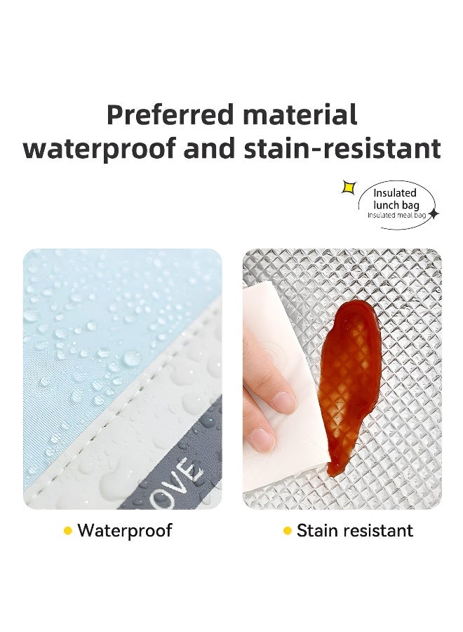 توشيونيكس حقيبة غداء معزولة - بمقبض جلدي - حقيبة أكسفورد حرارية مع جيب وسحاب - للمكتب والمدرسة والوجبات الخفيفة - مقاس 22.5 × 15 × 21 سم - سعة 7 لتر - Image 5