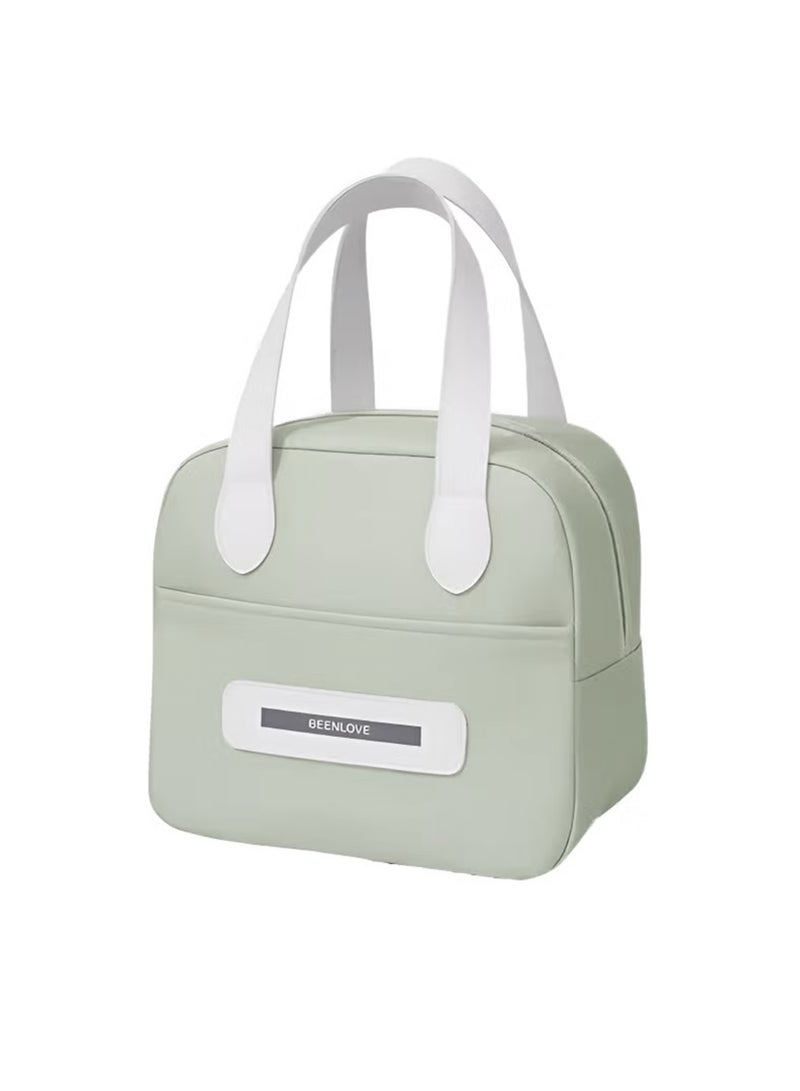 توشيونيكس حقيبة غداء معزولة - بمقبض جلدي - حقيبة أكسفورد حرارية مع جيب وسحاب - للمكتب والمدرسة والوجبات الخفيفة - مقاس 22.5 × 15 × 21 سم - سعة 7 لتر - Image 1