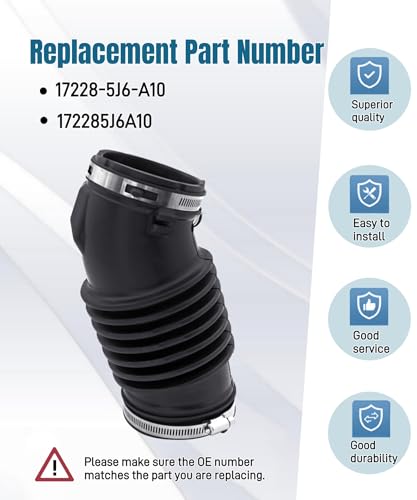 Maigoo Engine Air Intake Hose Fit For Honda Pilot 2016-2021 Acura MDX 2016 Odyssey 2018-2022 Ridgeline 2017-2021 Passport 2019-2021,Replace Part Number 17228-5J6-A10 172285J6A10 - Image 4