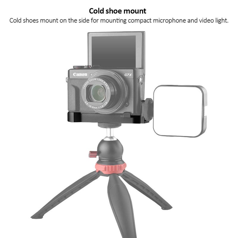 Easy Hood Camera Extension Base Plate for Canon G7X Mark III and Mark II, Easy Hood Video Shooting Vlogging Accessories Microphone Light Bracket with Cold Shoe Mount - Image 4