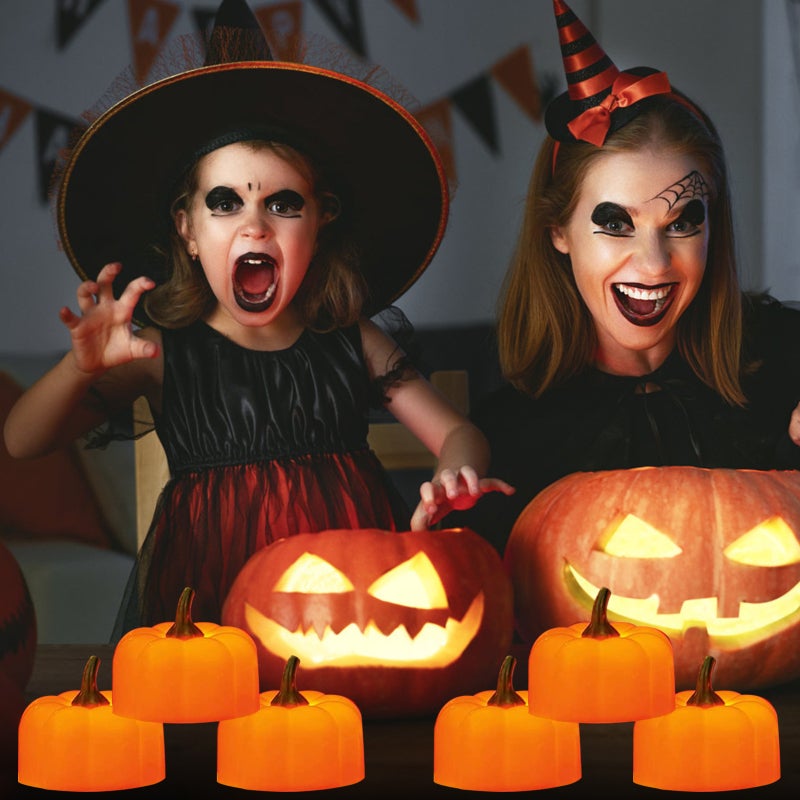 Flameless Pumpkin Candle Light: 1PCS ABS Material - Simulated Lighting Effect Decorative Lamp for Indoor Outdoor Dinner Party Wedding Festival Use - Image 2
