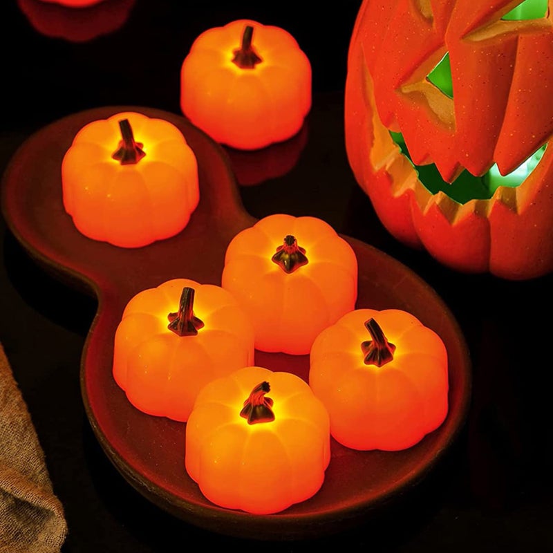 Flameless Pumpkin Candle Light: 1PCS ABS Material - Simulated Lighting Effect Decorative Lamp for Indoor Outdoor Dinner Party Wedding Festival Use - Image 4