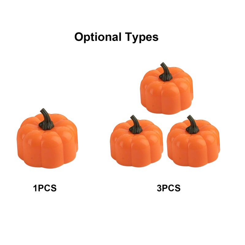 Flameless Pumpkin Candle Light: 1PCS ABS Material - Simulated Lighting Effect Decorative Lamp for Indoor Outdoor Dinner Party Wedding Festival Use - Image 3