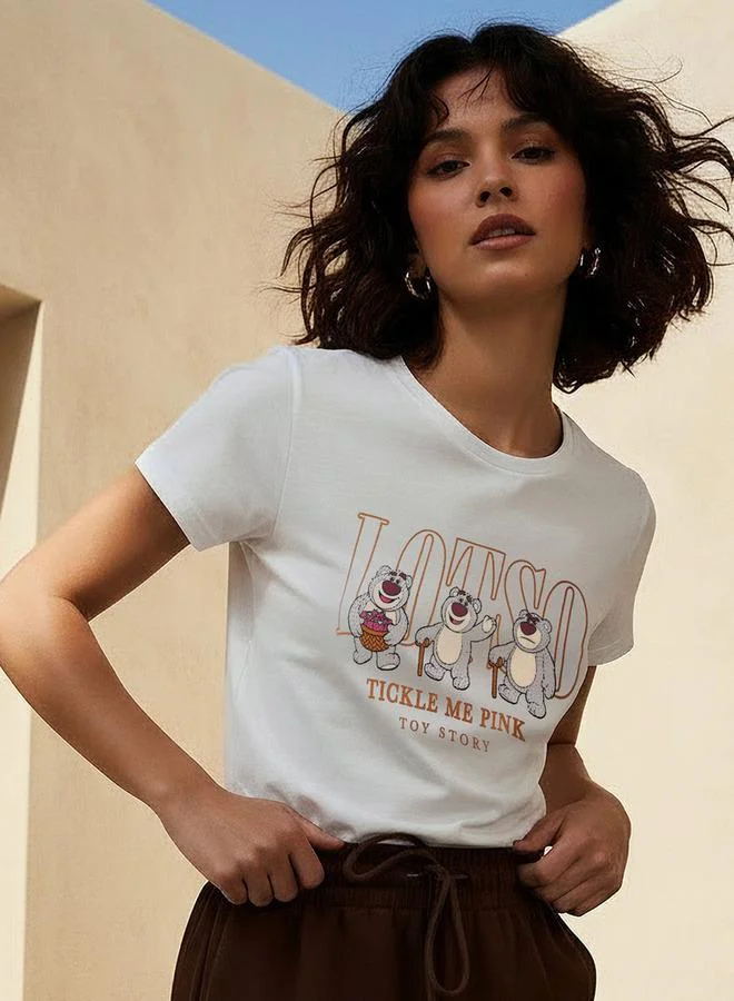 اس بي كاركترز Cotton T-shirt with Lotso Print