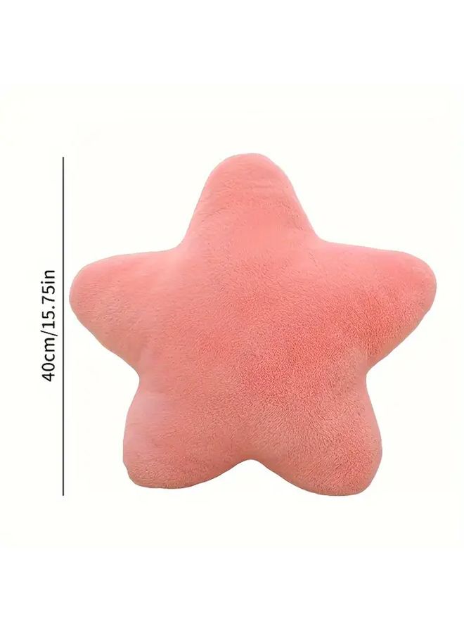 4 Color Star Pink Pillow 15.7 Inches Star Plush Cushion With Removable Cover Machine Washable Soft Polyester Decor For Sofa Bed - Image 3