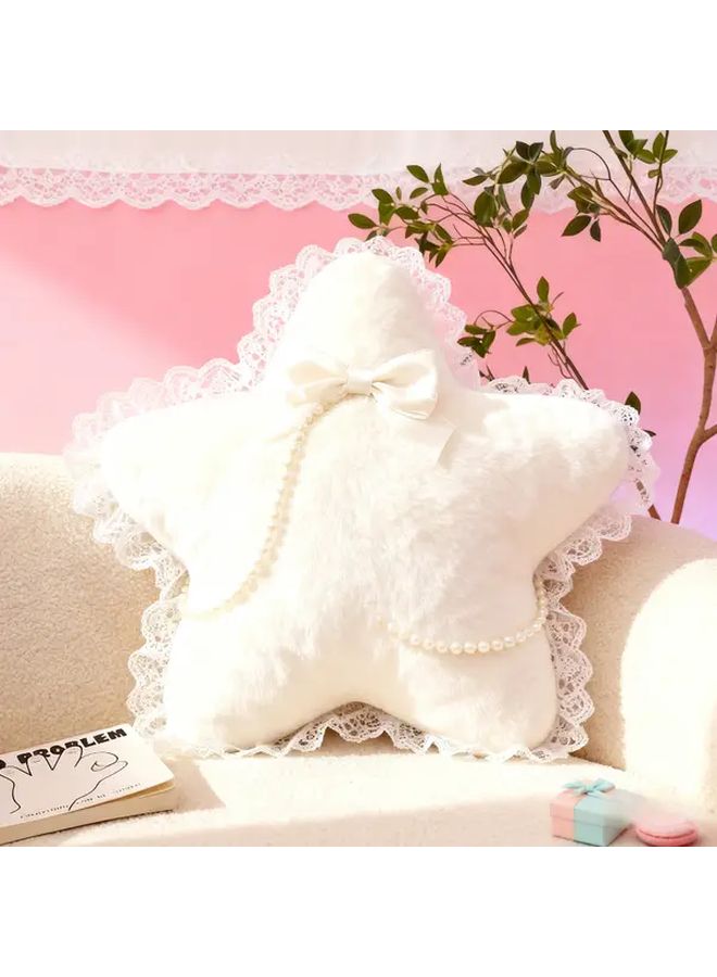4 Color Star Pink Pillow 15.7 Inches Star Plush Cushion With Removable Cover Machine Washable Soft Polyester Decor For Sofa Bed - Image 5