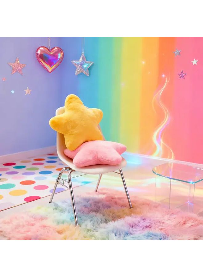 4 Color Star Pink Pillow 15.7 Inches Star Plush Cushion With Removable Cover Machine Washable Soft Polyester Decor For Sofa Bed - Image 4
