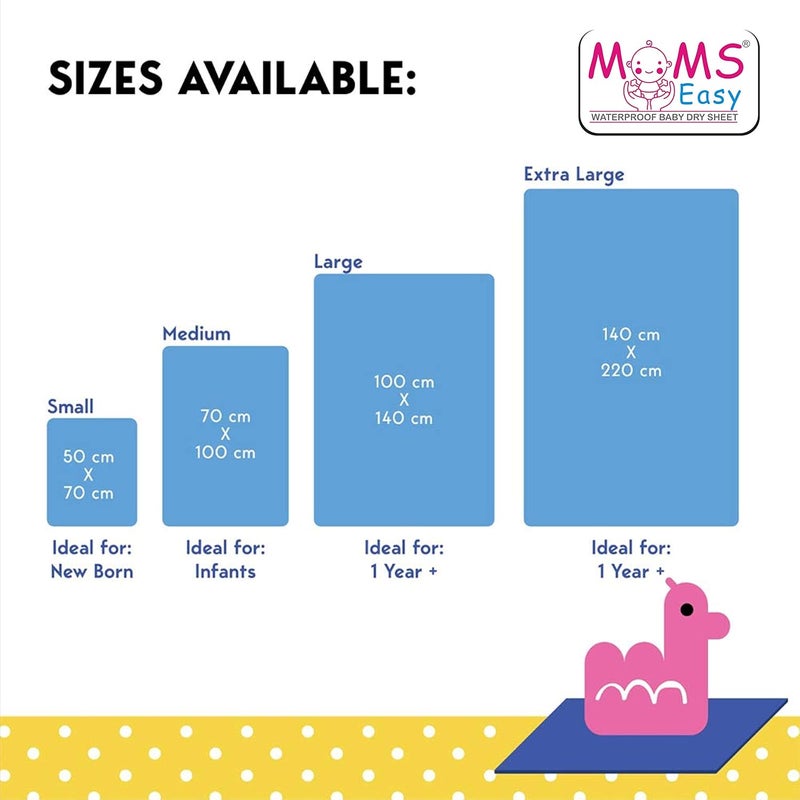 MOMSEASY MOMSEASY Water Proof and Reusable MatBed ProtectorAbsorbent Drysheet Pink XLarge 200x140 CM  - Image 5