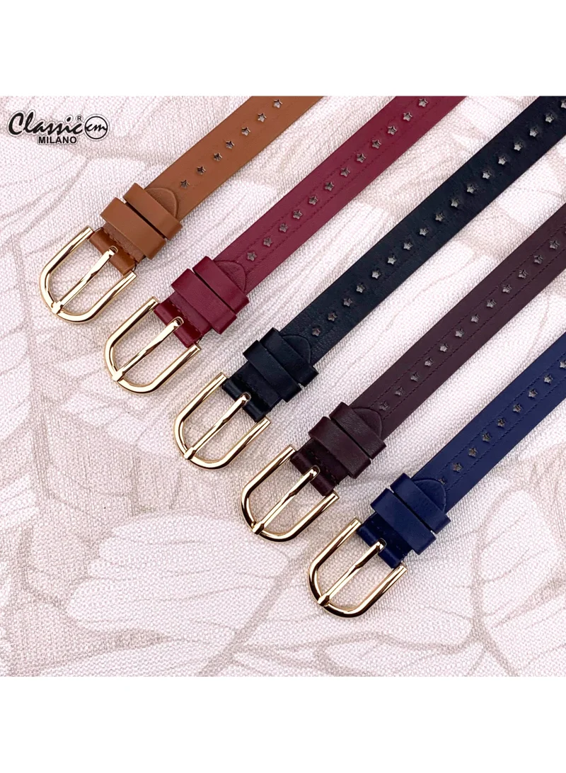 Classic Milano Tan (SGPU42) Classic Milano Women's Belt with Gift Box; Faux Leather Ladies Belt for Dresses, Jeans & Gowns; Stylish Womens Belt; Adjustable Girls Belt; Belt for Women | Full Length: 110 CM (Free Size - Fits up to the waist of 40 Inches / 100 CM) for Women | Best Price UAE