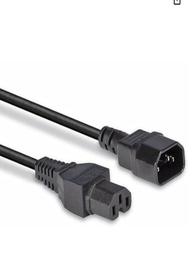 Power Extension C14 Male to C15 Female Heavy Duty Computer Power Cable 1.5 Mtr - Image 2