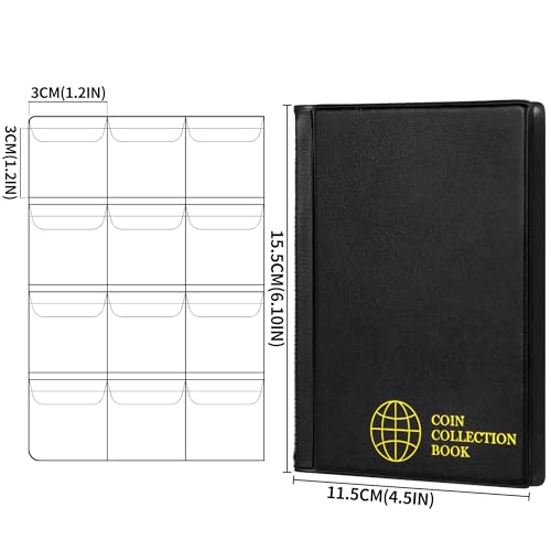 OSOPOLA Coin Storage Album - 120 Pockets Coin Collecting Holder for Collectors Black CS3912 - Image 2