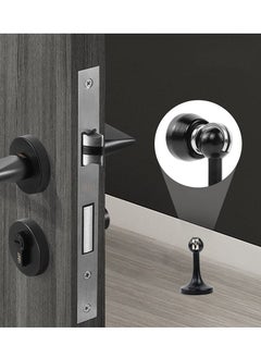 Y&D Magnetic Door Stops Stopper Stainless Steel Doorstop Brushed Satin Nickel, Black Wall Floor Mounted Holder Catch for Bedroom Bathroom Kitchen Home Office  - Image 3