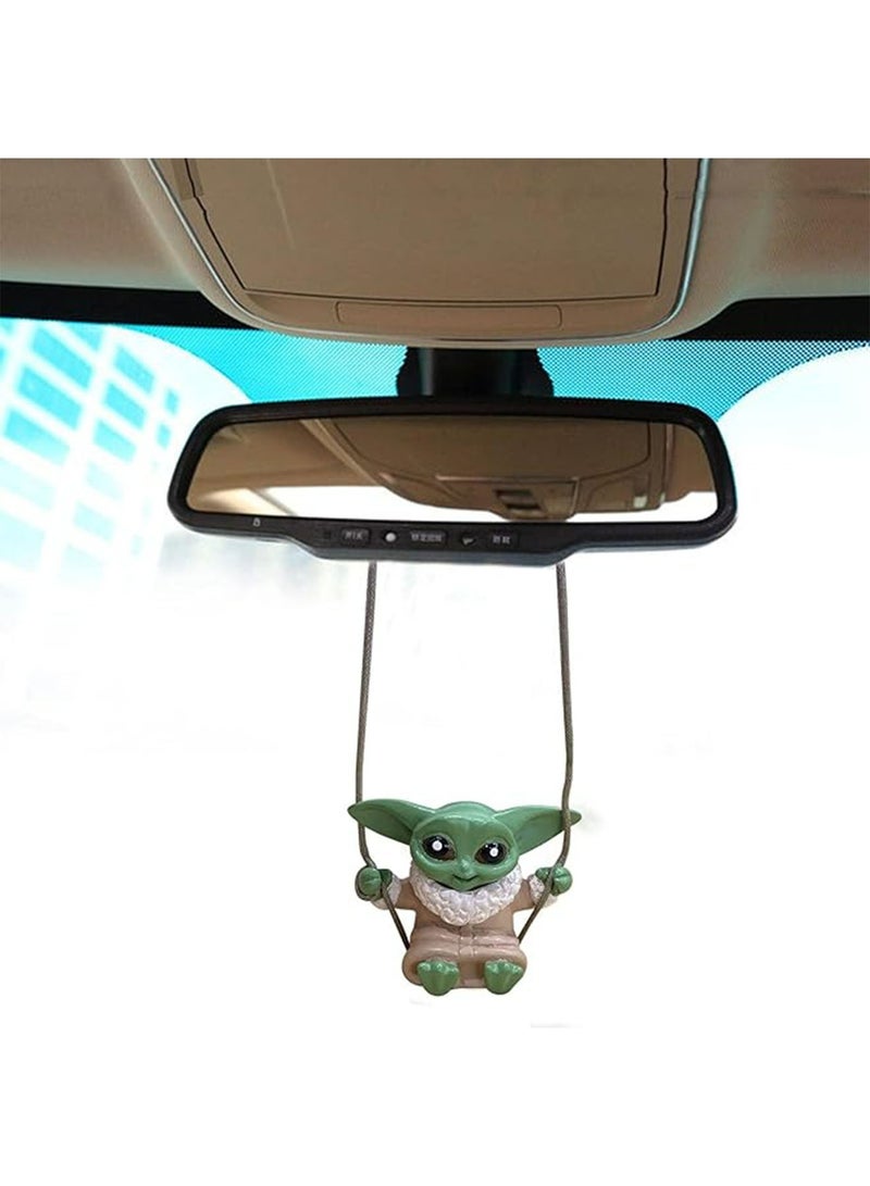 Yoda Baby Car Rearview Mirrors Charms Hanging Ornament, Rear View Mirror Hanging Accessories, Car Hanging Accessories, Car Mirror Hanging Accessories, Car Decoration Charm Pendant, Best Gift - Image 1