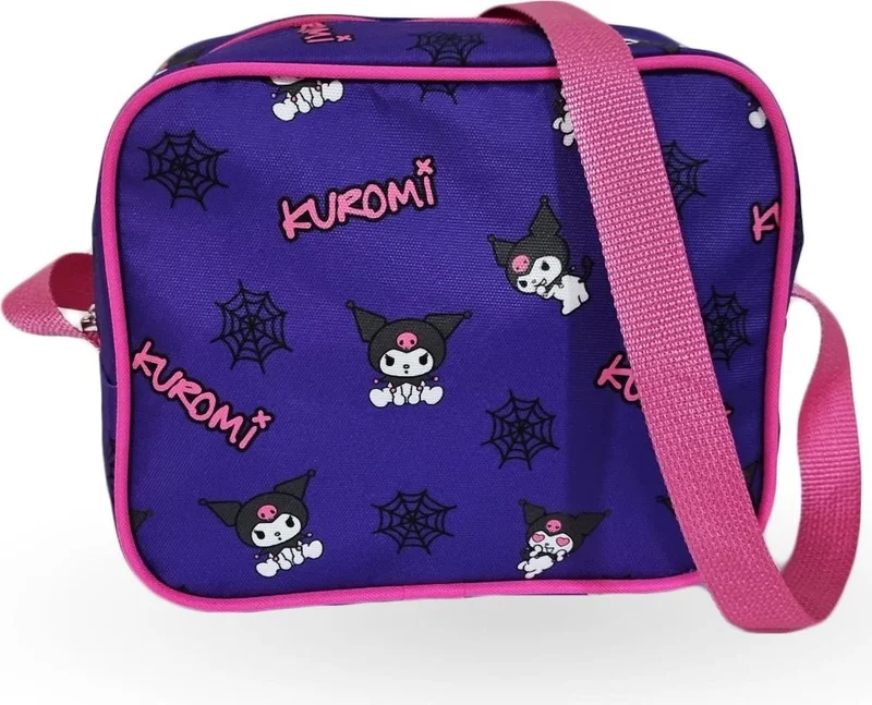 Masho Trend 4 Compartment Net Kuromi Primary School Bag + Nutrition + Water Bottle - Kuromi Primary School Girl Bag