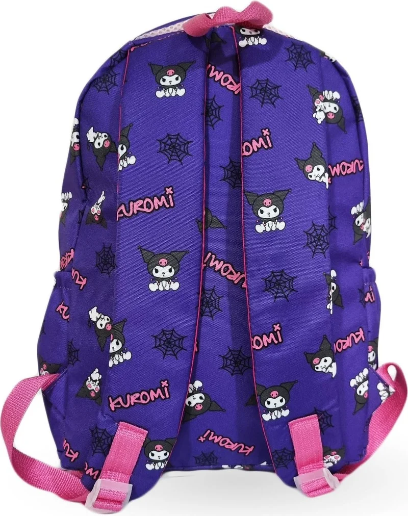 Masho Trend 4 Compartment Net Kuromi Primary School Bag + Nutrition + Water Bottle - Kuromi Primary School Girl Bag