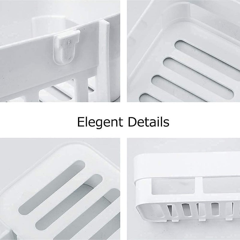 SHOPITECH Combo of 3 PCS Bathroom Shelf Rack/Kitchen Shelf/Wardrobe Shelf/Rack Plastic Wall Shelf (2 Bathroom Shelves + 1 Corner Shelf) - Image 5