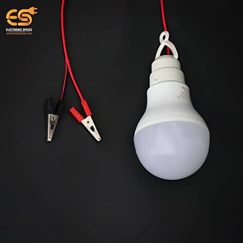 Electronicspices Electronic Spices 9W 12V DC Solar LED Bulb | Crystal White SMD Lamp with Alligator Clip Connector | Energy Saving Light for Home, Emergency & Outdoor Use - Image 2