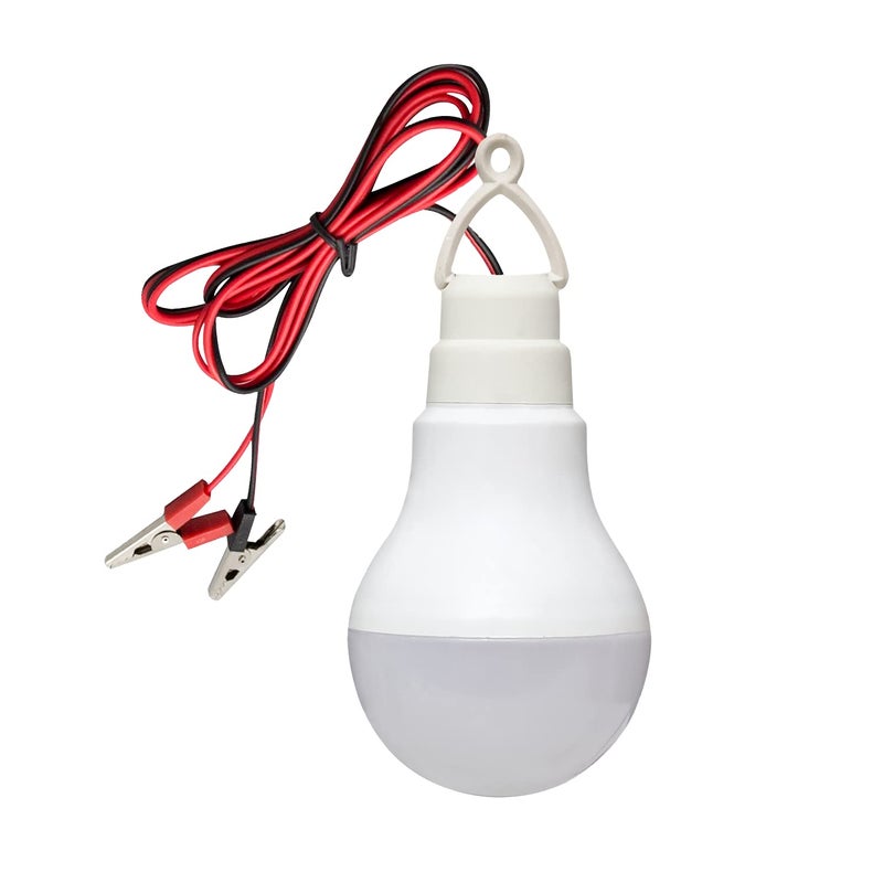 Electronicspices Electronic Spices 9W 12V DC Solar LED Bulb | Crystal White SMD Lamp with Alligator Clip Connector | Energy Saving Light for Home, Emergency & Outdoor Use - Image 4