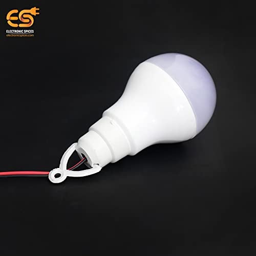 Electronicspices Electronic Spices 9W 12V DC Solar LED Bulb | Crystal White SMD Lamp with Alligator Clip Connector | Energy Saving Light for Home, Emergency & Outdoor Use - Image 3