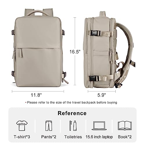 coofay Laptop Travel Backpack For Women Men Airline Approved Carry On Bags For Airplanes Underseat Luggage Backpack For Traveling On Airplane Personal Item Travel Bag For Airlines Light Brown - Image 3