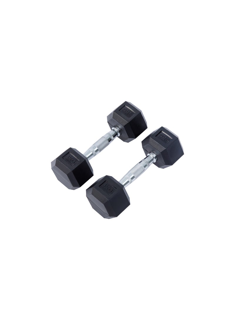 كوماندو زوج دمبل سداسي وزن 3 كيلو من قطعتين - Image 1