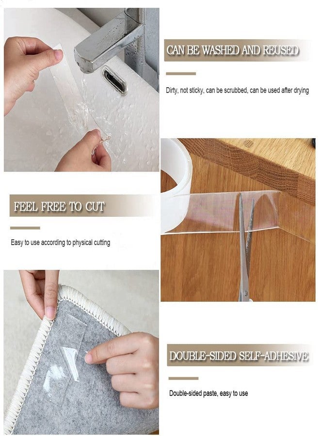 JD PRO Double Sided Tape Heavy Duty, Transparent Removable Mounting Tape, Removable Sticky Strip Transparent Wall Tape,Washable Strong Poster Carpet Tape, 3mm Thick (3 Meter, Pack of 1) - Image 5