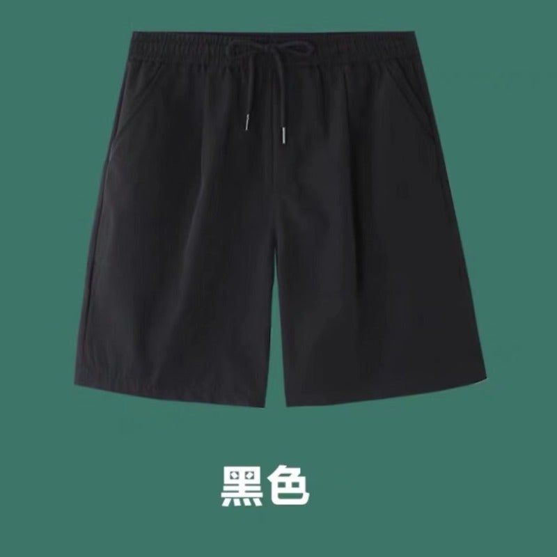 Summer Retro Solid Color Unisex Cargo Shorts thin black shorts 