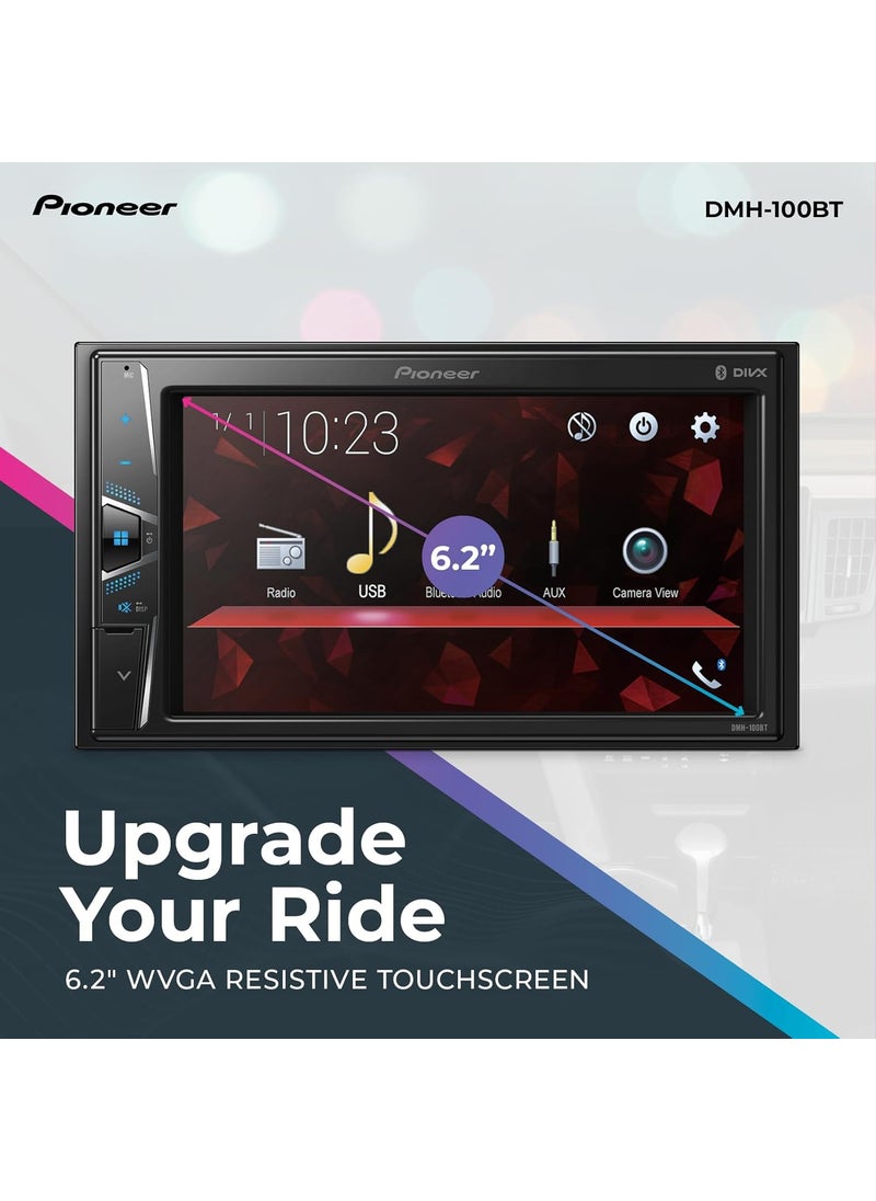 Pioneer Pioneer DMH100BT 62 DoubleDin Digital Media Receiver  Bluetooth Touchscreen Hands Free Calling Rear Camera Input  - Image 2