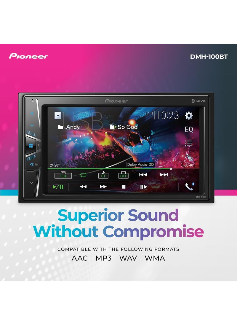 Pioneer Pioneer DMH100BT 62 DoubleDin Digital Media Receiver  Bluetooth Touchscreen Hands Free Calling Rear Camera Input  - Image 4