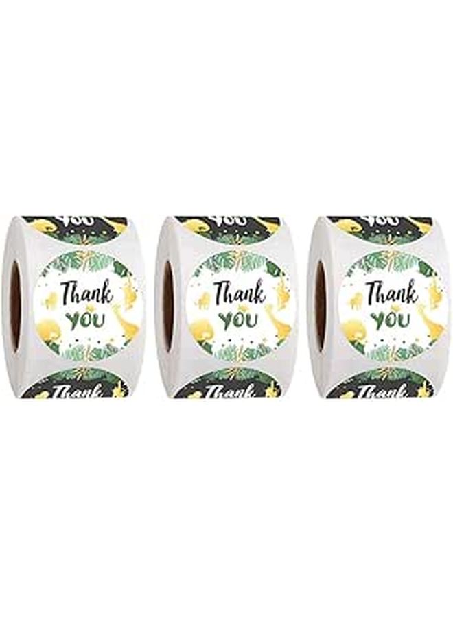 3 Rolls Self Adhesive Thank You Stickers Strong Adhesive Envelope Sealing Labels For Business Wedding Party Decor - Image 1