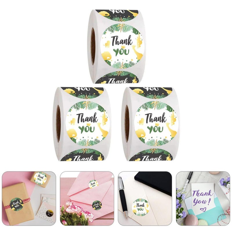 3 Rolls Self Adhesive Thank You Stickers Strong Adhesive Envelope Sealing Labels For Business Wedding Party Decor - Image 5
