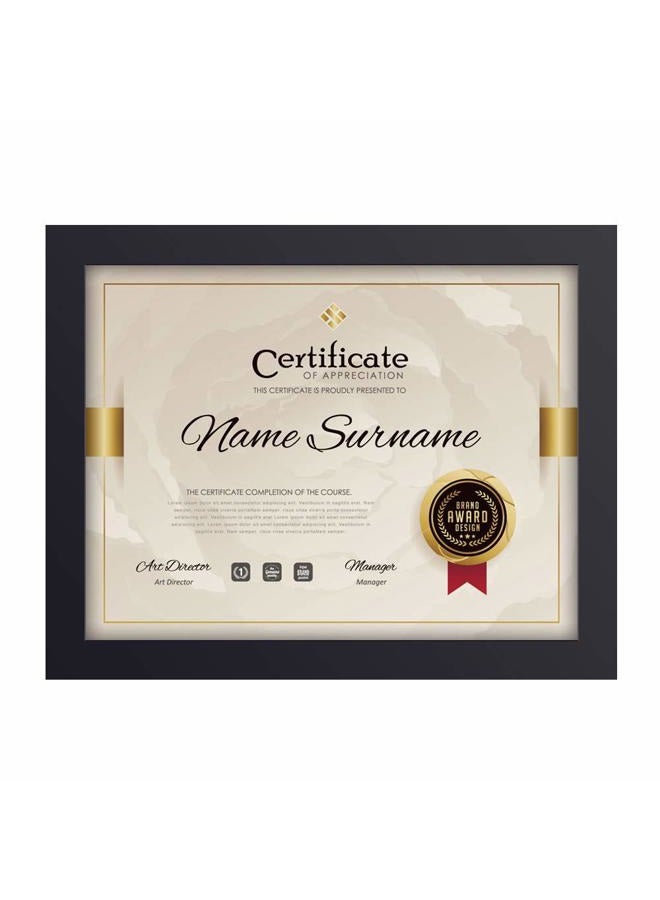 RPJC 8.5x11 Document Frame / Certificate Frames Made of Solid Wood High Definition Glass and Display Certificates Standard Paper Frame Black - Image 1