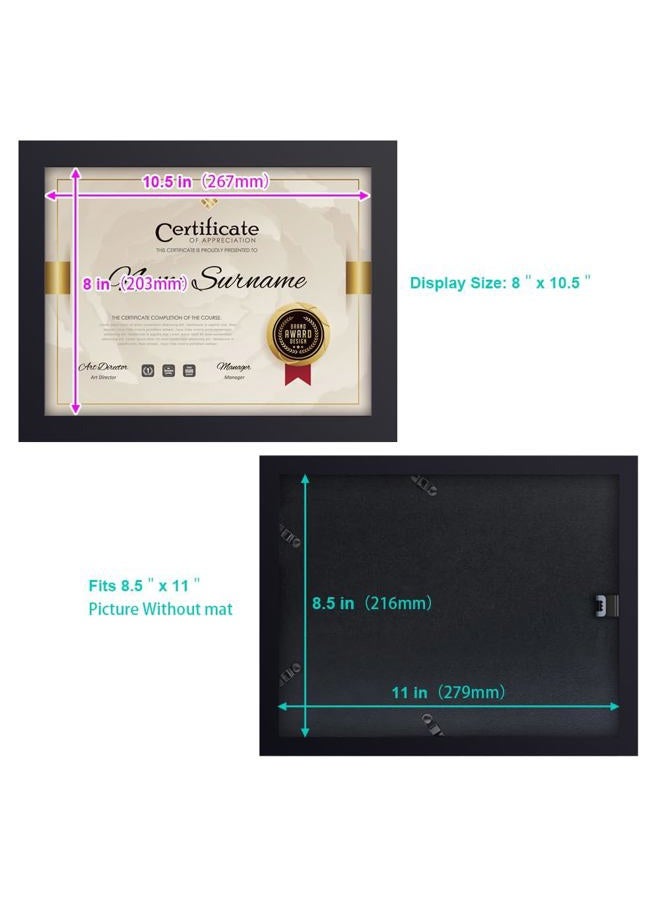 RPJC 8.5x11 Document Frame / Certificate Frames Made of Solid Wood High Definition Glass and Display Certificates Standard Paper Frame Black - Image 4