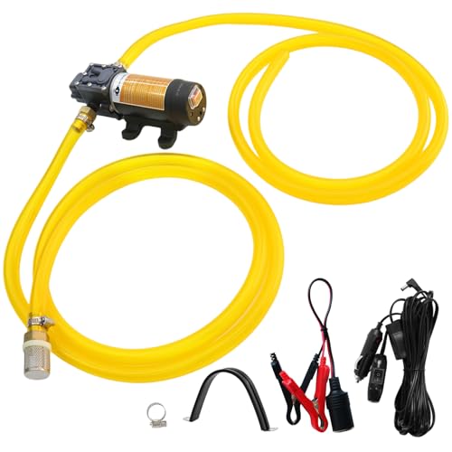 Steauty 12V Fuel Transfer Pump Set Moves Up to 120 Gallons of Gas or Diesel Per Hour with 80W DC Motor Suitable for Vehicles Boats Equipment Gasoline Diesel Pump and Hose - Image 3