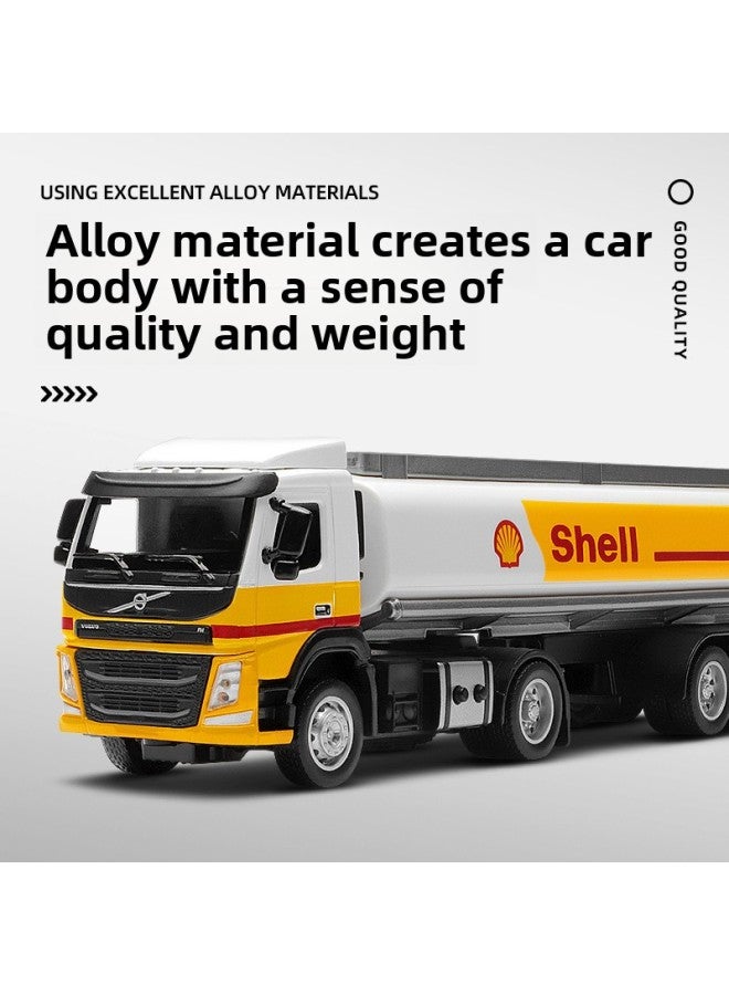 Cai Po CCA Comes True Shell Series Joint Alloy Car Model Boy Toy Gift Generation Trembling Sound Explosions-Color:1-50 Volvo Tank Truck  - Image 5