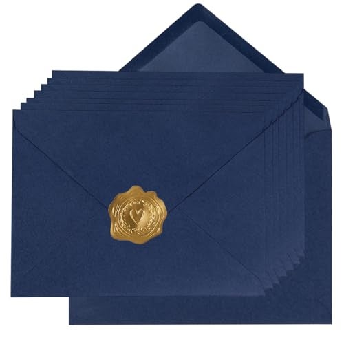Toperd 100 Pieces A6 Envelopes Colorful 4x6 Envelopes for Greeting Cards, Birthday, Weddings, Baby Shower Invitation Cards (Navy Blue, 6 1/2 x 4 3/4 Inches) - Image 1