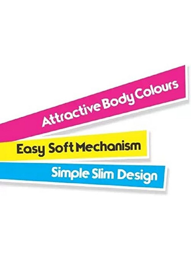 FLAIR Ezee Click 0.7 to 1 mm Ball Pen Jar Pack | Retractable Mechanism With Comfortable Grip For Smooth Writing | Different Playful Body Colors | Blue Ink, Pack of 25 Pens - Image 4