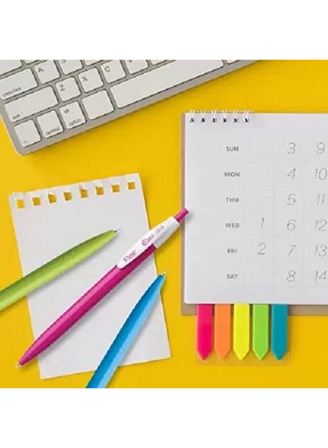 FLAIR Ezee Click 0.7 to 1 mm Ball Pen Jar Pack | Retractable Mechanism With Comfortable Grip For Smooth Writing | Different Playful Body Colors | Blue Ink, Pack of 25 Pens - Image 3